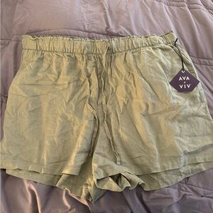 Ava & Viv Women's High Waist Khaki Shorts